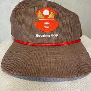Roaring Gap Brown Corduroy Hat Like New Augustus Roark Brand Adjustable